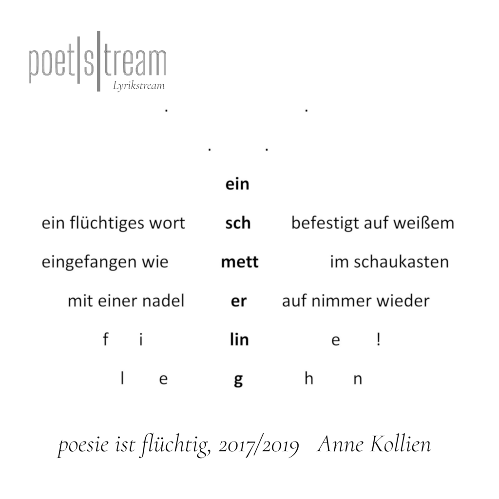 Cover poesie ist flüchtig 2017_2019 © Anne Kollien